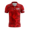 Custom Fully Sublimated USA FLAG Camo Two Pattern Red Performance Polo Shirt 5790