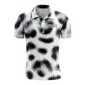 Custom Fully Sublimated Elegant Dynamic Animal Print Black White Performance Polo Shirt 5804