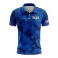 Custom Fully Sublimated USA FLAG Camo Three Pattern Blue Performance Polo Shirt 5825