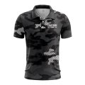 Custom Fully Sublimated Cool Camo Pattern Blue White Performance Polo Shirt 5874