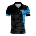Custom Fully Sublimated ERDL Camo Pattern Black and Blue Performance Polo Shirt 5937