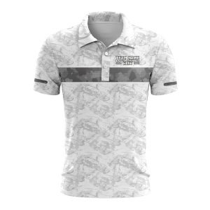 Custom Fully Sublimated Digital Camo Pattern Gray Performance Polo Shirt 6021