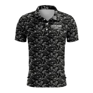 Custom Fully Sublimated Forest Camo Pattern Five Performance Polo Shirt 6007