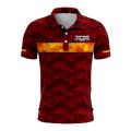 Custom Fully Sublimated Digital Camo Pattern Red Performance Polo Shirt 6035