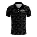 Custom Fully Sublimated Sports Camo Pattern Black Performance Polo Shirt 6112
