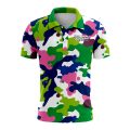 Custom Fully Sublimated Vibrant Camo Pattern Texture Multicolor One Performance Polo Shirt 6126