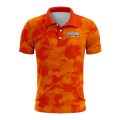 Custom Fully Sublimated Sports Camo Pattern Texture Orange Performance Polo Shirt 6183