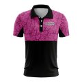 Custom Fully Sublimated Forest Camo Pattern Texture Pink Black Performance Polo Shirt 6204