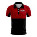 Custom Fully Sublimated Forest Camo Pattern Texture Red Black Performance Polo Shirt 6218