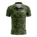 Custom Fully Sublimated Digital Forest Camo Pattern Dark Green Performance Polo Shirt 6309