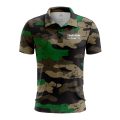 Custom Fully Sublimated Traditional Camo Pattern Black Green Brown Performance Polo Shirt 6372