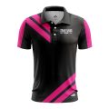 Custom Fully Sublimated Sport Neon Pattern Black Pink Performance Polo Shirt 6463
