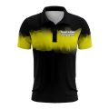Custom Fully Sublimated Shaded Tie Dye Pattern Black Yellow Performance Polo Shirt 6540