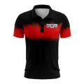 Custom Fully Sublimated Shaded Tie Dye Pattern Black Red Performance Polo Shirt 6547
