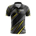Custom Fully Sublimated Adventure ATV Neon Pattern Black Gray Yellow Performance Polo Shirt 6589