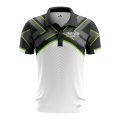 Custom Fully Sublimated Adventure BMX Neon Pattern Black Gray Yellow Performance Polo Shirt 6603