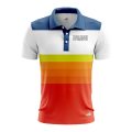Custom Fully Sublimated Retro Stripe Neon Pattern Multicolor Performance Polo Shirt 6624