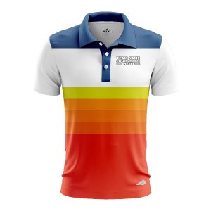 Custom Fully Sublimated Retro Stripe Neon Pattern Multicolor Performance Polo Shirt 6624