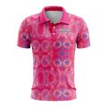 Custom Fully Sublimated Casual Tie Dye Pattern Pink Performance Polo Shirt 6680