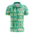 Custom Fully Sublimated Casual Tie Dye Pattern Green Performance Polo Shirt 6687