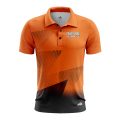 Custom Fully Sublimated Gradient Neon Pattern Orange Performance Polo Shirt 6722