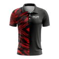 Custom Fully Sublimated Half Tie Dye Pattern Red Performance Polo Shirt 6764