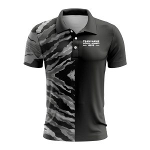 Custom Fully Sublimated Half Tie Dye Pattern Dark Performance Polo Shirt 6771