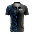Custom Fully Sublimated Half Tie Dye Pattern Blue Performance Polo Shirt 6778