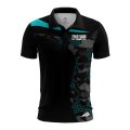 Custom Fully Sublimated Extreme Neon Pattern Teal Performance Polo Shirt 6841