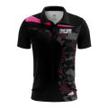 Custom Fully Sublimated Extreme Neon Pattern Pink Performance Polo Shirt 6855