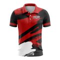 Custom Fully Sublimated Paint Brush Tie Dye Pattern Red Black Performance Polo Shirt 6883