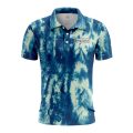 Custom Fully Sublimated Electric Blues Tie Dye Pattern Performance Polo Shirt 6911