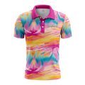 Custom Fully Sublimated Oil Tie Dye Pattern Multicolor Performance Polo Shirt 6939