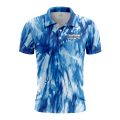 Custom Fully Sublimated Marine Tie Dye Pattern Blues Performance Polo Shirt 6946
