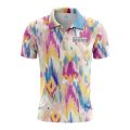 Custom Fully Sublimated Oil Tie Dye Two Pattern Multicolor Performance Polo Shirt 6953