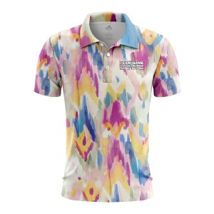 Custom Fully Sublimated Oil Tie Dye Two Pattern Multicolor Performance Polo Shirt 6953