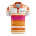 Custom Fully Sublimated Peachy Pioneers Tie Dye Pattern Orange Pink White Performance Polo Shirt 6988