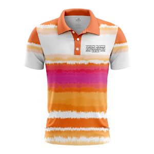 Custom Fully Sublimated Peachy Pioneers Tie Dye Pattern Orange Pink White Performance Polo Shirt 6988