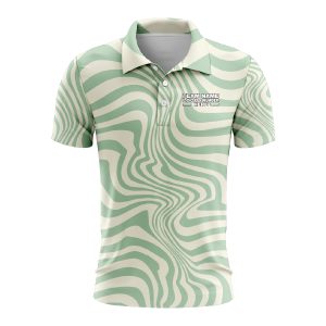 Custom Fully Sublimated Trippy Titans Tie Dye Pattern White Teal Performance Polo Shirt 7044