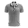 Custom Fully Sublimated Trippy Tie Dye Two Pattern Black White Performance Polo Shirt 7065