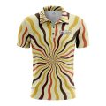 Custom Fully Sublimated Lava Lamp Tie Dye Pattern Orange Yellow Brown Performance Polo Shirt 7079