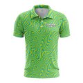 Custom Fully Sublimated Mellow Tie Dye Pattern Green Yellow SkyBlue Performance Polo Shirt 7093