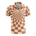 Custom Fully Sublimated Trippy Tie Dye Three Pattern Orange White Performance Polo Shirt 7107