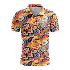 Custom Fully Sublimated Boho Floral Tie Dye Pattern Multicolor Performance Polo Shirt 7149