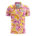 Custom Fully Sublimated Psychedelic Flora Tie Dye Pattern Multicolor Performance Polo Shirt 7156