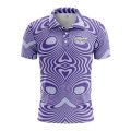 Custom Fully Sublimated Illusion Swirl Tie Dye Pattern Purple Performance Polo Shirt 7170