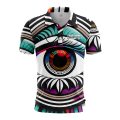 Custom Fully Sublimated Eye of the Storm Tie Dye Multicolor Performance Polo Shirt 7233