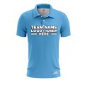 Custom Fully Sublimated Solid I13 Pattern Baby Blue Performance Polo Shirt 7268