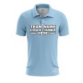 Custom Fully Sublimated Solid I6 Pattern Sky Blue Cloud Performance Polo Shirt 7275