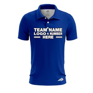 Custom Fully Sublimated Solid I1 Pattern Blue Performance Polo Shirt 7289